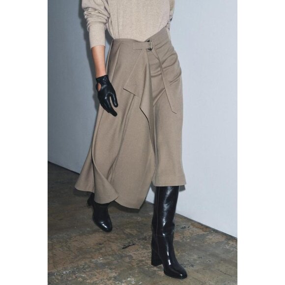 ZARA ZW COLLECTION WRAP SKIRT WITH BUCKLE - Picture 4 of 7